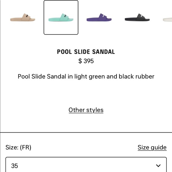 100% AUTHENTIC!! BALENCIAGA NWT Mint Pool Slide Sandals - Picture 2 of 13